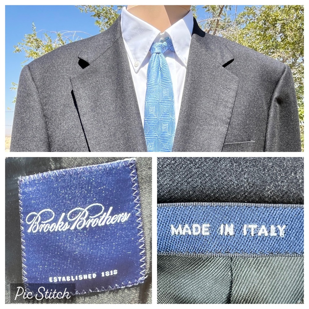 Brooks Brothers Wool Blazer Made in Italy Men 44 Classic formal Menswear Elegant